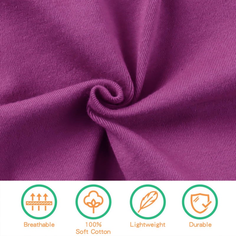 PESAAT Cotton Baby Swaddle Hat Set Newborn Infant Hats Receiving Blankets for Baby Boys Girls (0-6 Months, Deep Purple) - Image 4